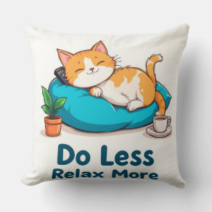 Katt som slöar design med bildtext kudde