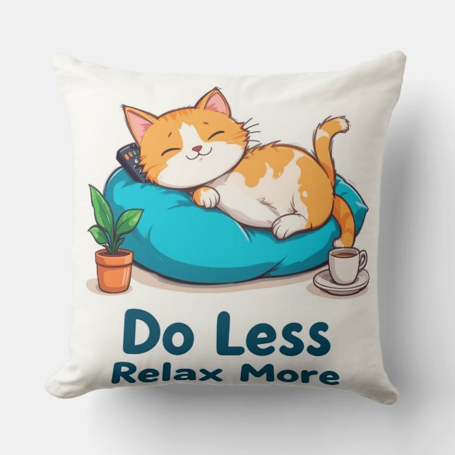 Katt som slöar design med bildtext kudde (Framsida)