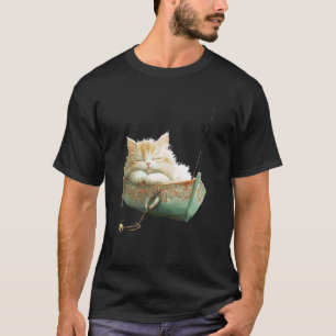 Katt som sover i utsirad båt avkoppling t shirt