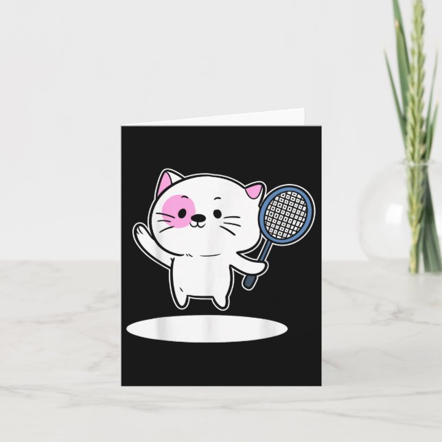 Katt som spelar badminton Badmintonspelare för män Kort (Framsida)
