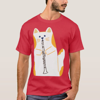 katt som spelar CLARINET T Shirt