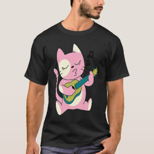 katt som spelar gitarrmusik t shirt