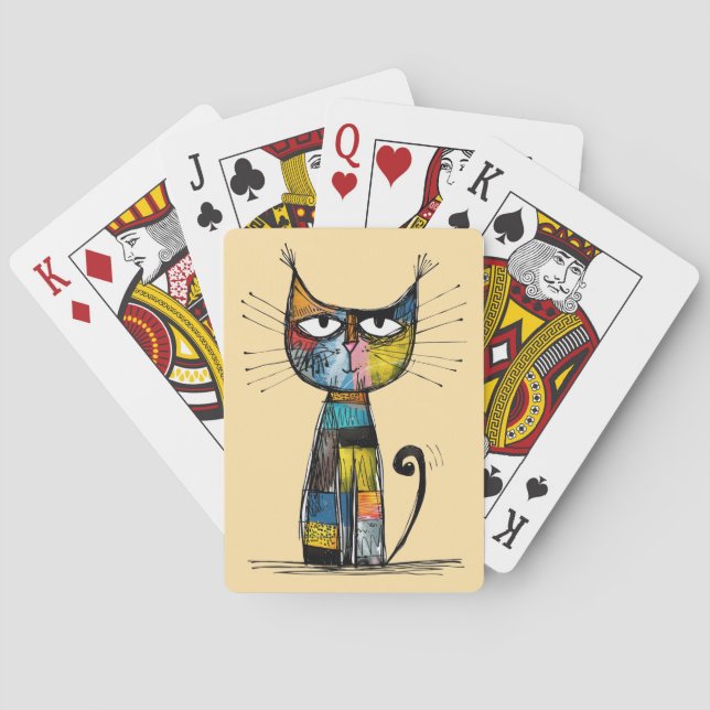 Katt som spelar kort casinokort (Baksidan)