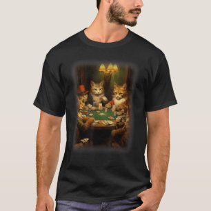 Katt som spelar lekman en vän i den nödvändiga kas t shirt