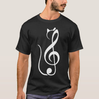 Katt som spelar musik Pianomusiker Konst Katt T Shirt