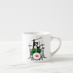 Katt som spelar musikgåva, matrumslig rom espressomugg