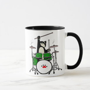 Katt som spelar musikgåva, matrumslig rom mugg