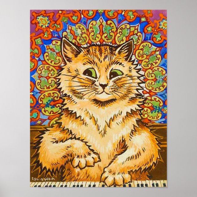 Katt som spelar piano, Louis Wain Poster (Framsidan)
