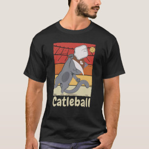 Katt som spelar Pickle ball-spel Vintage katt Pick T Shirt