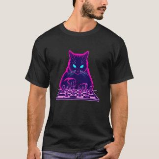 Katt som spelar schack t shirt