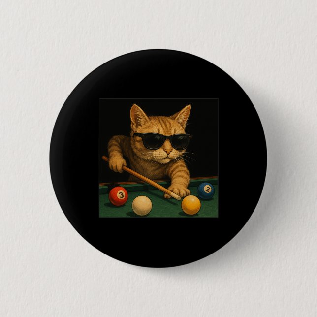 Katt som spelar upp Bassäng-miljarder i lung Coola Knapp (Framsida)