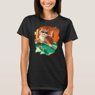 Katt som spelar upp Bassäng-miljarder i stora Cool T Shirt