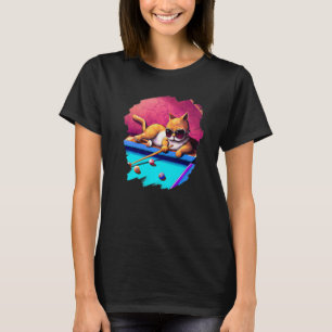 Katt som spelar upp Bassäng-miljarder i stora Cool T Shirt