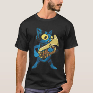 Katt som spelar upp Euphonium-brödinstrument T Shirt