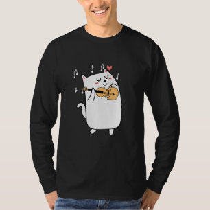 Katt som spelar violin-jod för djur eller violinis t shirt