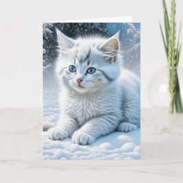 Katt som spelas i Snö | Tänk på dig Kort