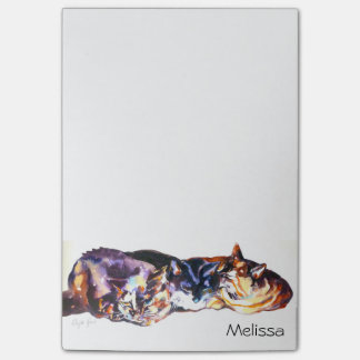 "Katt som ta sig en tupplur Trio" tryck Post-it Block