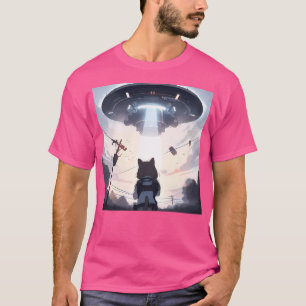 Katt som tas upp av Ufo T Shirt