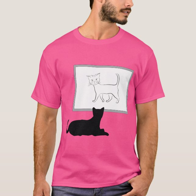Katt som tittar på konst t shirt (Framsida)