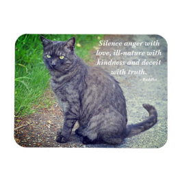 Katt som utgör II Motiv buddistisk citat Magnet