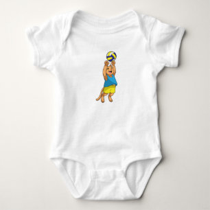 Katt som volleybollspelare med volleyboll t shirt