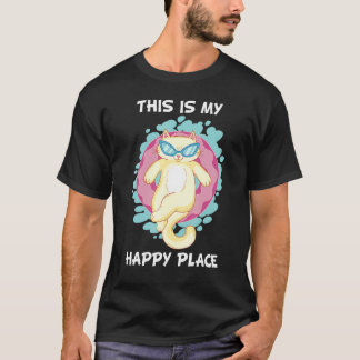 Katt sommarlov badande avkopplande simhoppring  t shirt
