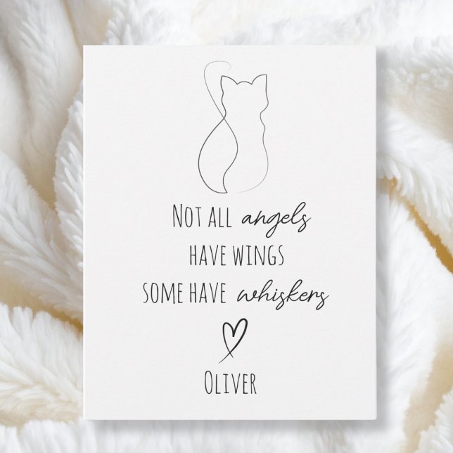 Katt Sorg Sympati Kort med Katt Namn (Cat sympathy card)
