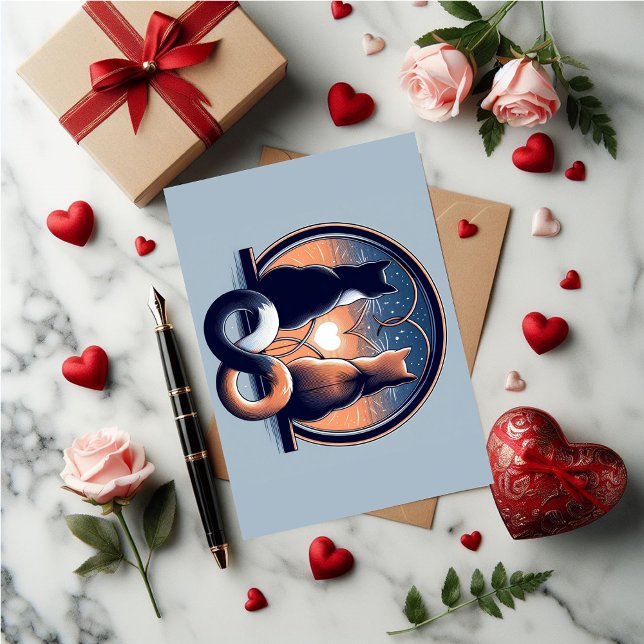 Katt Söt Alla hjärtans dag  Helgkort (Cute cat Valentine's Day card.)