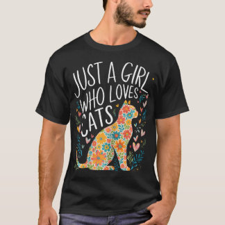 Katt Söt Kisse Bara En Tjej Som Älskar T Shirt