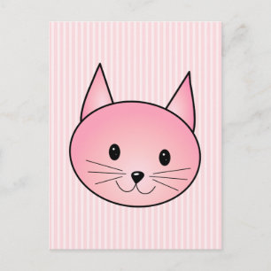 Katt. Söt rosa kattunge. Vykort