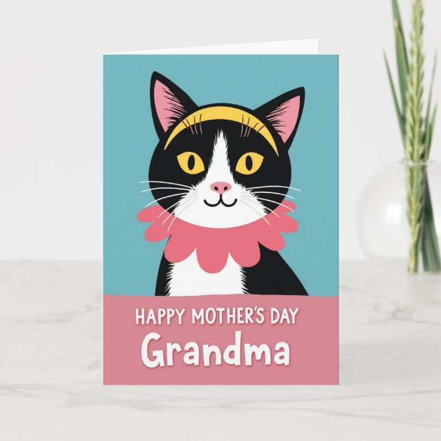 Katt söta mors dagskort kort (Framsida)