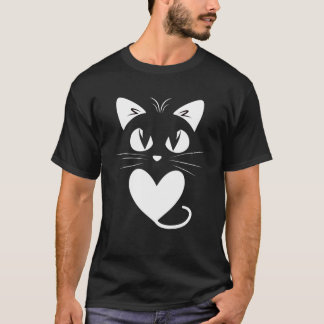 Katt, sötare, Älskare, kärnhjärta för Kärlek, Katt T Shirt