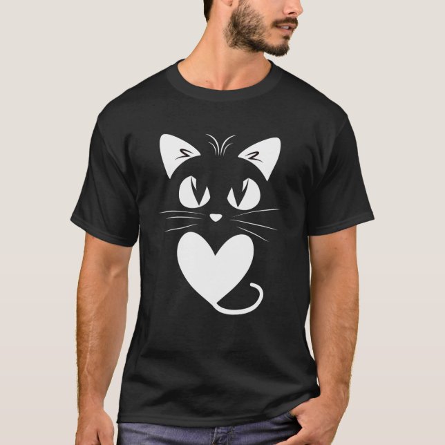 Katt, sötare, Älskare, kärnhjärta för Kärlek, Katt T Shirt (Framsida)