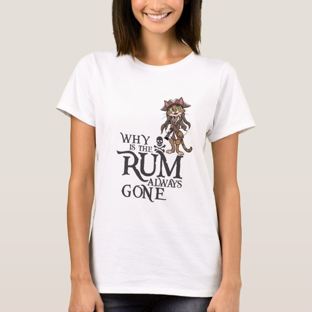 Katt Sparrow Varför är all Rum Borta T Shirt (Framsida)
