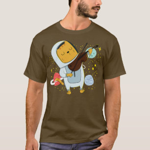 Katt spela upp fiolin i rumskatt Skriv ut T Shirt