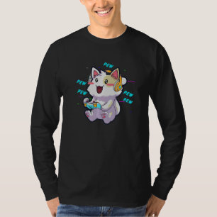 Katt Spelande Videospel nördigt tjej T Shirt
