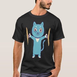 Katt spelar cymbaler slagverk cymbaler spelare t shirt