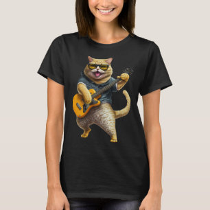 Katt spelar elgitarr Djur Katt Gitarr T Shirt