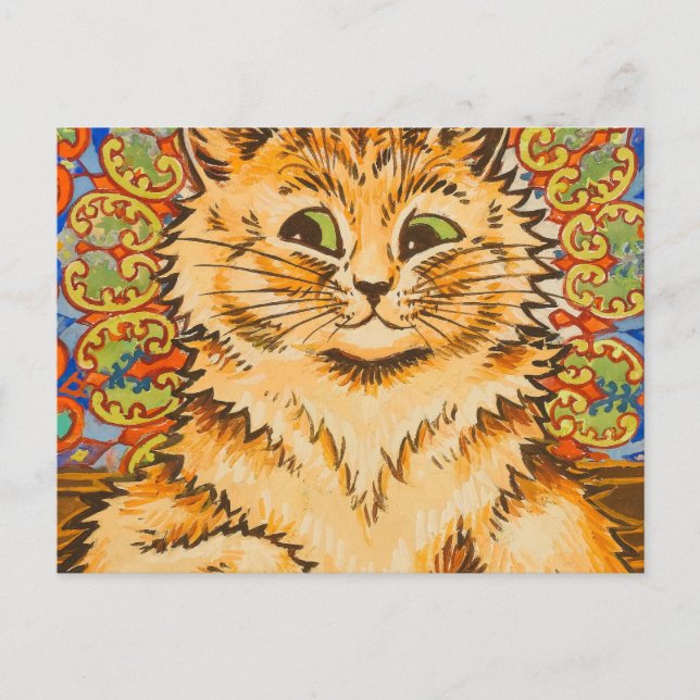 Katt spelar piano av Louis Wai Vykort (Framsida)