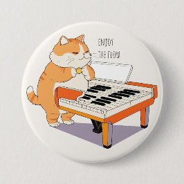 Katt spelar Piano Knapp
