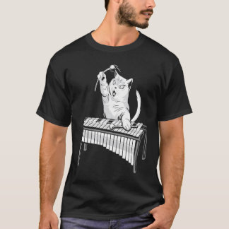 Katt spelar slagverksmusikinstrumentet xylofon t shirt