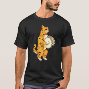 Katt spelar tamburin Söt kattmusiker beundrare T Shirt