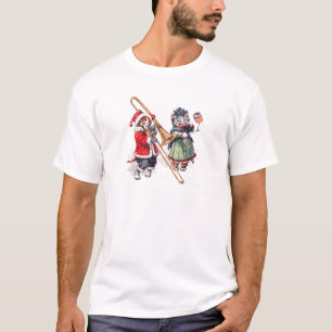 Katt spelar trombon i snön tee shirt
