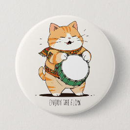 Katt spelar trumman knapp