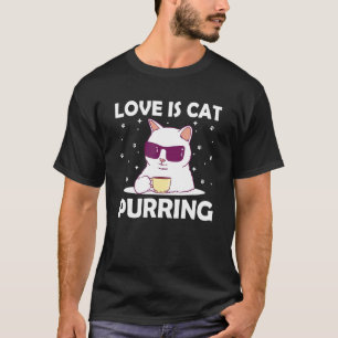 Katt spinnande Positivitet Kattälskare Positivt Ci T Shirt