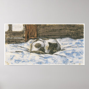 Katt Spipande på en bed, c. 1865-70 Poster