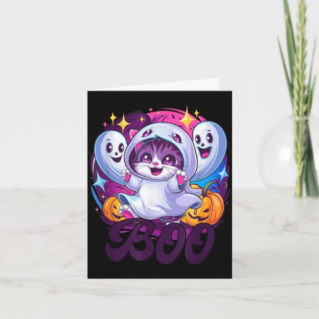 Katt spöke boo  kort (Framsida)