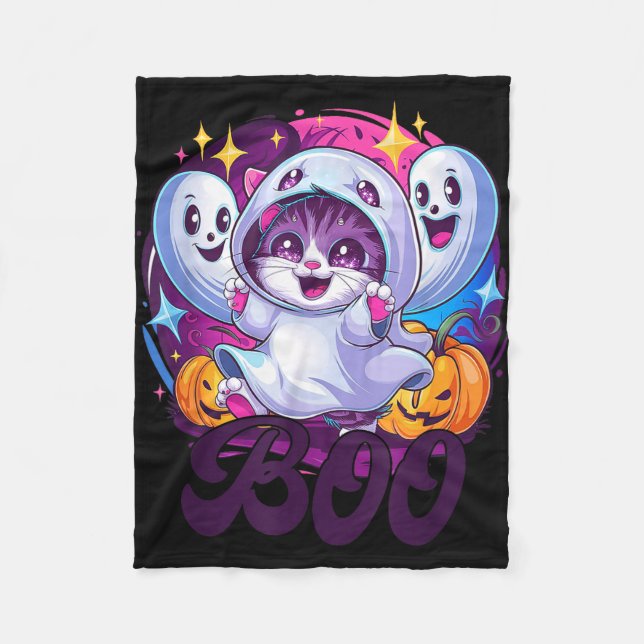Katt spöke bu  fleecefilt (Framsidan)