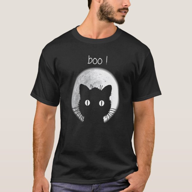 Katt spöke under månen t shirt (Framsida)