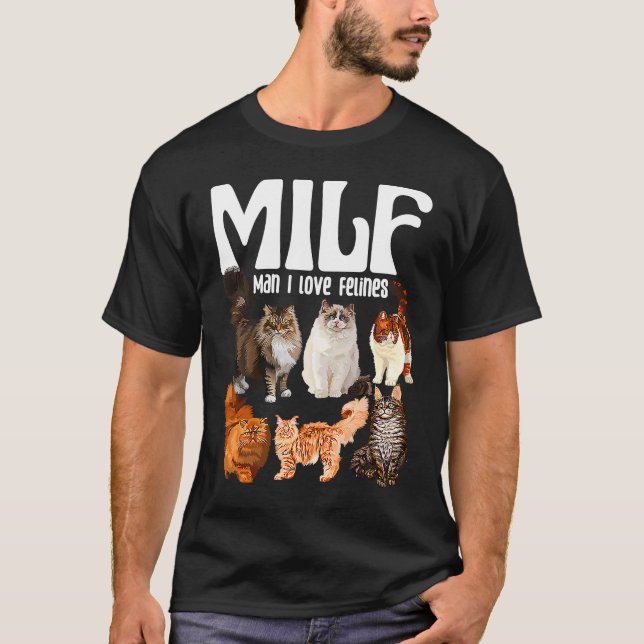 Katt Squad Rädding Kat MILF Man I kärlek Kattdjur  T Shirt (Framsida)